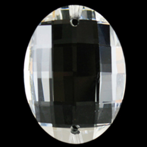 Cristallo ovale 32 mm in cristallo molato colore puro 2 fori