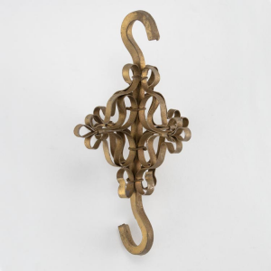 Crocetta aggancio oro anticato Ø8 cm in ferro forgiato per lampadario stile antico veneziano