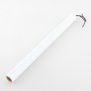 Finta candela in legno h30 cm color bianco con virola E14 completa di cavo 2x0,5 mmq