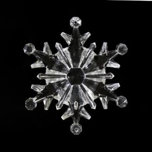 Snowflake 100mm faceted acrylic crystal 2 holes, pure color.
