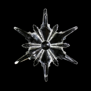 Fiocco di neve a stella 100 mm cristallo acrilico sfaccettato 2 fori, colore puro.