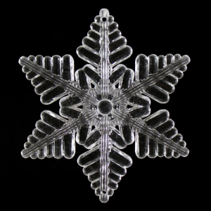 Fiocco di neve pieno 100 mm cristallo acrilico sfaccettato 2 fori, colore puro.