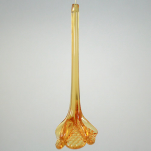 Fiore pendente 12 cm vetro di Murano color ambra in fogo.