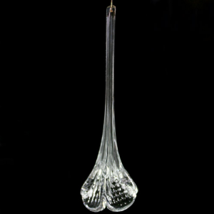 Fiore pendente 12 cm vetro di Murano color cristallo.