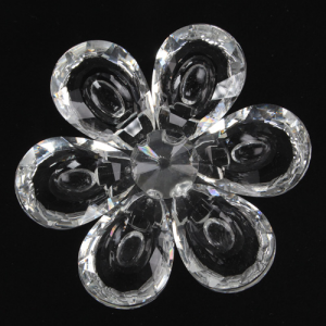 Fiore Peonia in cristallo con petali cristallo e centrale cristallo. Attacco filetto M6