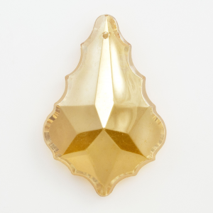Foglia barocca 50 mm ambra iridato anticato, pendaglio brillante in cristallo
