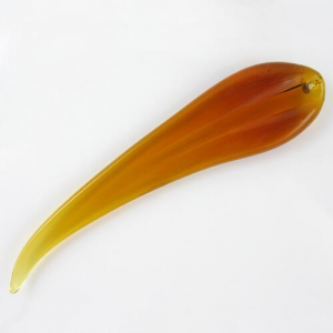 Foglia lunga pendente in vetro artigianale ambra