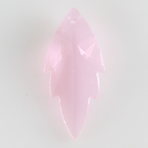 Foglia pendente h56 mm in cristallo molato color rosa