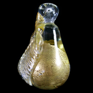 Frutto pendente vetro di Murano. Pera cristallo e oro 24 kt.
