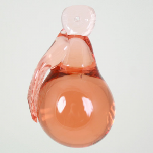 Frutto pendente vetro di Murano. Pera rosa in fogo.