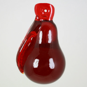Frutto pendente vetro di Murano. Pera rossa in fogo.