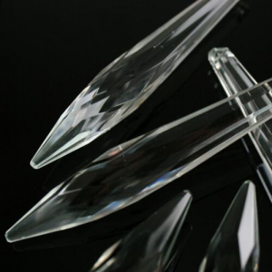 Goccia 100 mm pendente prisma sfaccettata, vetro cristallo veneziano