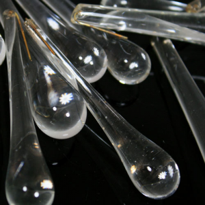 Goccia pendente 75 mm vetro di Murano trasparente cristallino