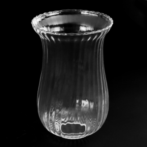 Grande coppa diffusore in vetro soffiato e rigato Ø12 x h17 cm con foro 4 cm