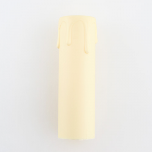 Guscio copri porta-lampada E14 guscio avorio finta candela plastica h 85 mm