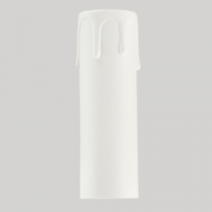 Guscio copri porta-lampada E14 guscio bianco finta candela plastica h 65 mm