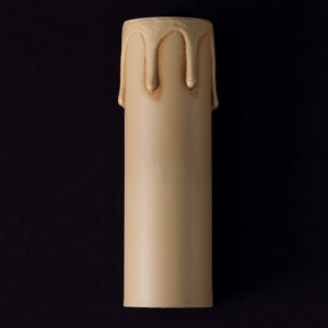 Guscio E14 h 85 mm copri porta-lampada avorio anticato finta candela plastica