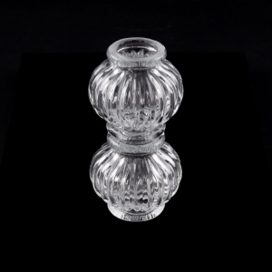 Infilaggio a doppia sfera in vetro cristallino, altezza 11 cm