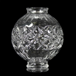 Infilaggio a sfera in vetro cristallino, altezza 9,7 cm.