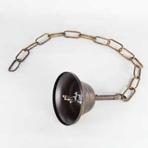 Kit catena rosone sospensione lampada bronzo pennellato oro anticato