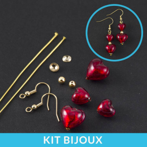 Kit per la creazione fai da te di orecchini con perle cuore in vetro di Murano