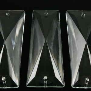 Losanga piastra 58 mm trapezio 2 fori in vetro veneziano cristallino