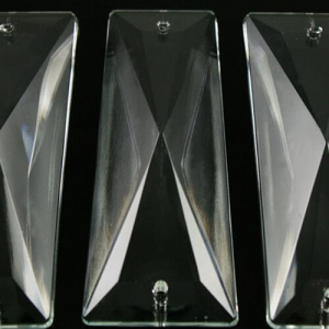 Losanga piastra 63 mm trapezio 2 fori in vetro veneziano cristallino