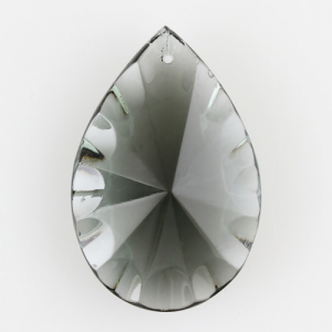 Mandorla in cristallo colorato di Boemia h60 mm grigio scuro. Pendente originale marchio Boemia molato a mano.