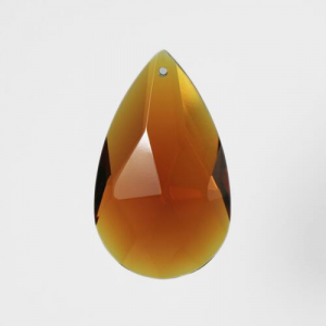 Mandorla pendente 28 mm vetro cristallo molato ambra
