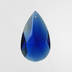 Mandorla pendente 28 mm vetro cristallo molato blue