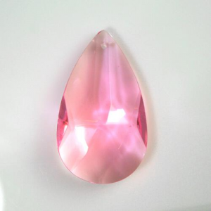 Mandorla pendente 28 mm vetro cristallo molato rosa