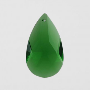Mandorla pendente 28 mm vetro molato cristallo verde