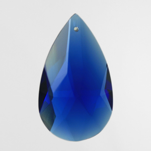 Mandorla pendente 38 mm vetro cristallo molato blue