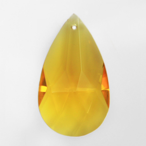 Mandorla pendente 38 mm vetro cristallo molato giallo