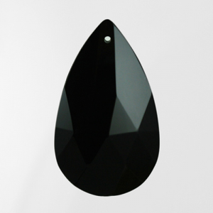 Mandorla pendente 38 mm vetro cristallo molato nero