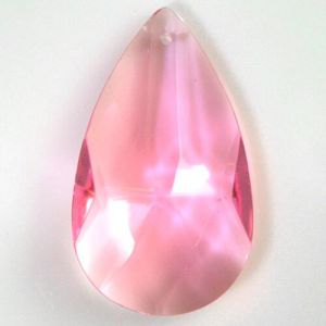 Mandorla pendente 50 mm cristallo vetro molato rosa