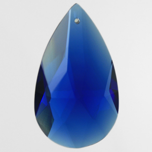 Mandorla pendente 50 mm vetro cristallo molato blu