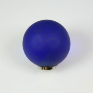Maniglia pomello sfera satinata blu zaffiro Ø20 vetro di Murano con filettatura M4 Femmina