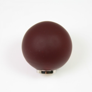 Maniglia pomello sfera satinata rossa Ø25 vetro di Murano con filettatura M4 Femmina