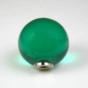 Maniglia pomello sfera verde scuro Ø20 vetro di Murano con filettatura M4 Femmina