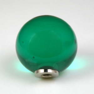 Maniglia pomello sfera verde scuro Ø25 vetro di Murano con filettatura M4 Femmina