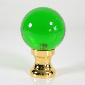 Maniglia pomello sfera verde scuro Ø50 vetro di Murano rocchetto oro.