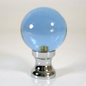 Maniglia pomello sfera viola Ø50 vetro di Murano rocchetto nikel.