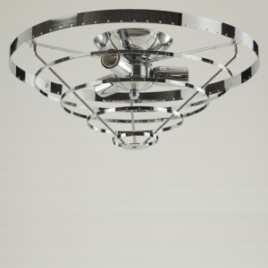 Montatura plafoniera, 3 luci, color nickel, diametro 40 cm