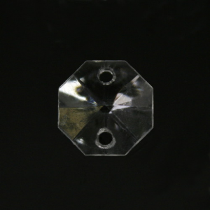 Octagon 14mm, 2 Holes Faceted Acrylic Crystal, Pure Color