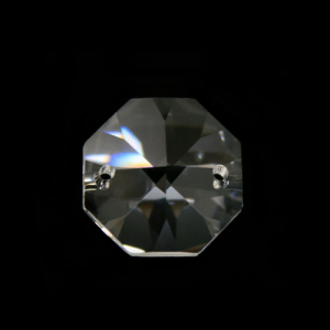 Ottagono 22 mm cristallo sfaccettato due fori -Asfour 1080-