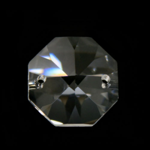 Ottagono 28 mm cristallo sfaccettato due fori -Asfour 1080-