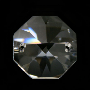 Ottagono 30 mm cristallo sfaccettato due fori -Asfour 1080-