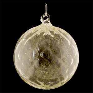 Palla di natale vetro Murano foglia oro zecchino con texture a rete