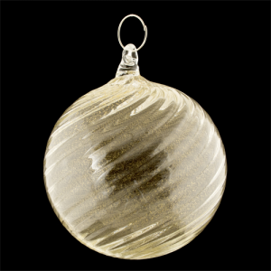 Palla di natale vetro Murano foglia oro zecchino con texture a spirale